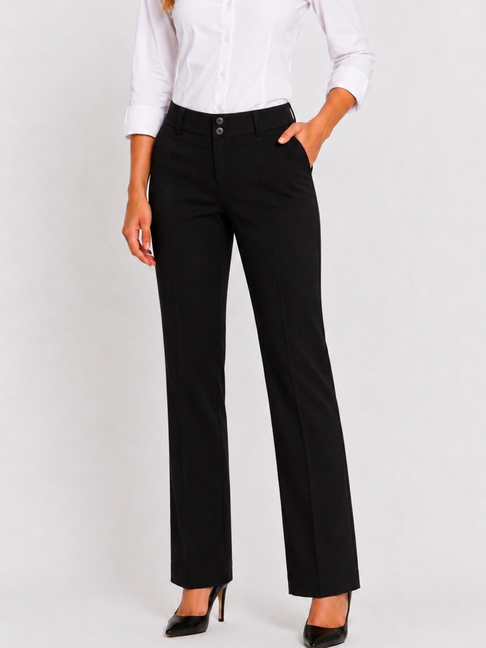 Banana Republic Black Straight-Leg Women's Dress Pants - Size 00P